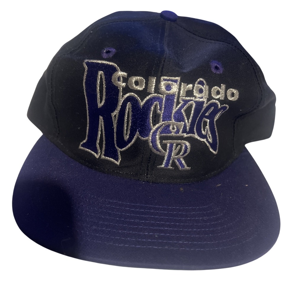 Vintage Colorado Rockies‎ MLB Fitted Size 7 1/4 Hat The Game 90s Spellout